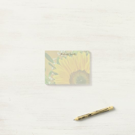 Persoonlijke zonnebloempitten post-it® notes (Op bureau)