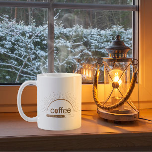 Persoonlijke zonsopgang koffiemok met Goedemorgen
