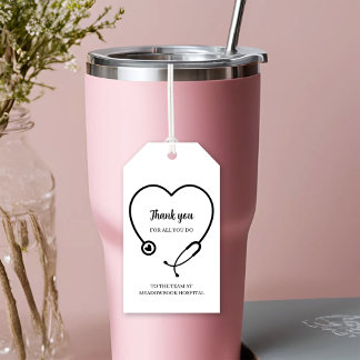 Persoonlijke Zorg Ziekenhuisteam Bedankt  Cadeaulabel