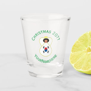 Persoonlijke Zuid-Koreaanse engel Kerstvlag  Shot Glas
