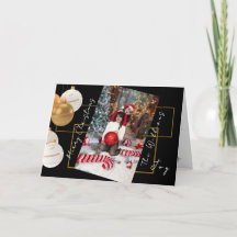 Persoonlijke zwart-gouden kerstfoto