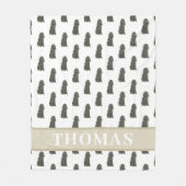 Persoonlijke Zwarte Cocker Spaniel Fleece Deken (Voorkant)