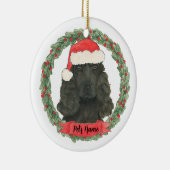 Persoonlijke Zwarte Cocker Spaniel Kerstmis Keramisch Ornament (Rechts)