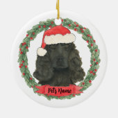 Persoonlijke Zwarte Cocker Spaniel Kerstmis Keramisch Ornament (Achterkant)