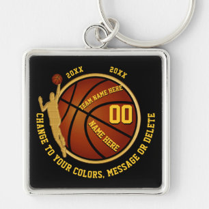 Persoonlijke zwarte en goudhoge Basketball-cadeaus Sleutelhanger