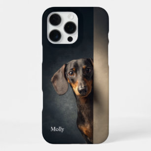 Persoonlijke Zwarte en Lichtbruine Dachshund iPhone 16 Pro Max Hoesje