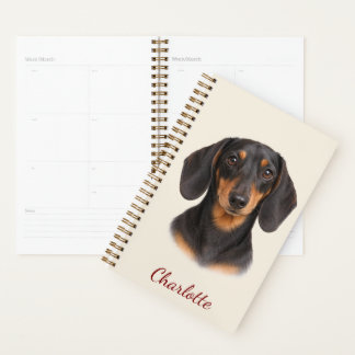 Persoonlijke Zwarte en Lichtbruine Dachshund met N Planner