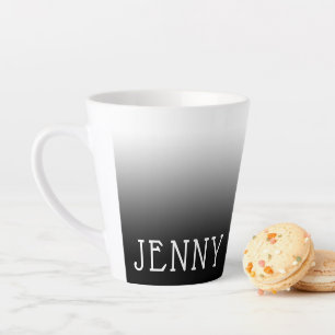Persoonlijke Zwarte en Witte Ombre Latte Mok