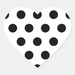 Persoonlijke zwarte en witte poolpunten hart sticker