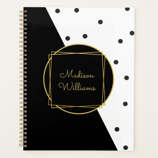 Persoonlijke zwarte en witte poolpunten planner (Voorkant)