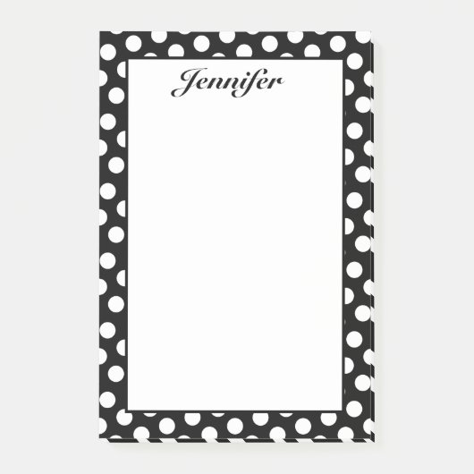 Persoonlijke zwarte en witte poolpunten post-it® notes (Voorkant)