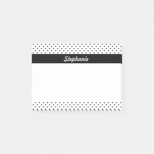 Persoonlijke zwarte en witte poolpunten post-it® notes (Voorkant)