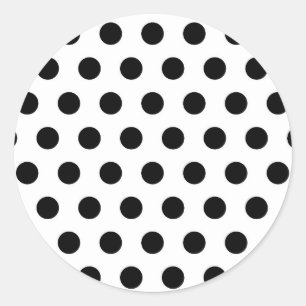 Persoonlijke zwarte en witte poolpunten ronde sticker