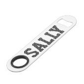 Persoonlijke zwarte en witte poolpunten speed flessenopener (Voorkant Gekanteld)