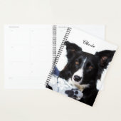 Persoonlijke zwarte en witte rand collie planner (Display)