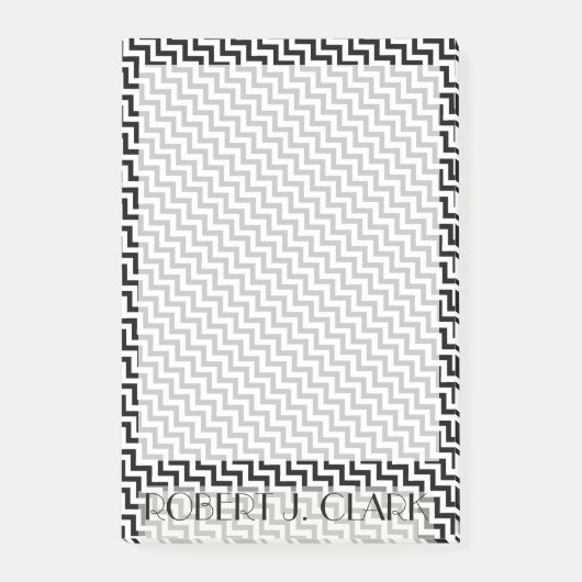 Persoonlijke ZWARTE EN WITTE ZIG ZAG-grens Post-it® Notes (Voorkant)