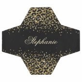 Persoonlijke Zwarte Gouden Luipaardprint Glitter M Voetbal (Enkel)