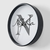 Persoonlijke zwarte grijze monogram (Hoek)