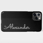 Persoonlijke Zwarte Handgeschreven Naam BUDGET Ste iPhone Hoesje (Achterkant horizontaal)