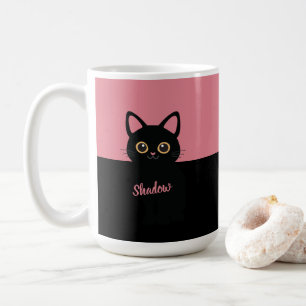 Persoonlijke Zwarte Kat Mok - Cadeau voor kattenli