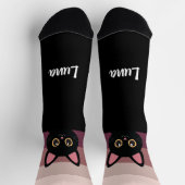 Persoonlijke Zwarte Kattensokken Op Maat Naam Kleu Sokken (Top)