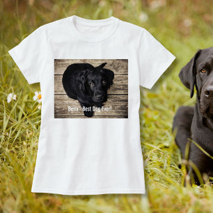 Persoonlijke zwarte-labfoto en naam van de hond t-shirt