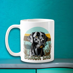 Persoonlijke zwarte Labrador Retriever vintage tek Koffiemok