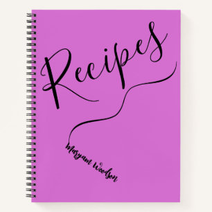 Persoonlijke Zwarte Naam (Recept Journaal) Orchide Notitieboek