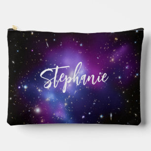 Persoonlijke zwarte Paarse galaxy Celestial foto Etui