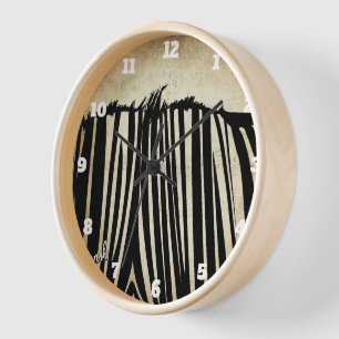 Persoonlijke Zwarte Zebra Wandklok