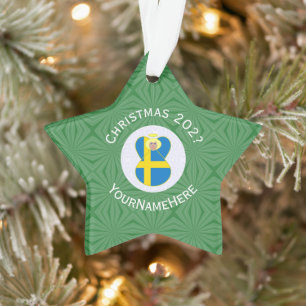 Persoonlijke Zweedse engel kerst vlag Ornament