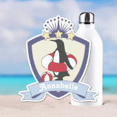 Persoonlijke zwemclub Crest Cute Penguin Kinder Sticker