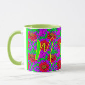 Persoonsbeker | Elegante rozen monogram beginlette Mok (Links)