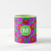 Persoonsbeker | Elegante rozen monogram beginlette Mok (Midden)