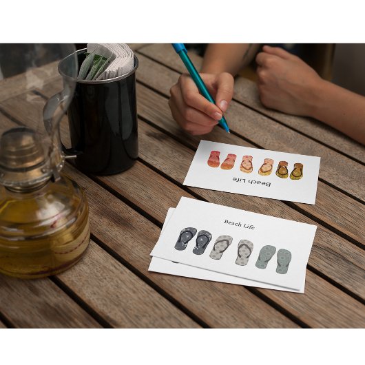 Persoonsduur, teenslippers briefkaart