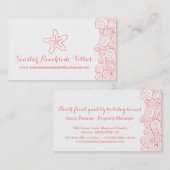 Persoonskaarten voor zeesterkoraal visitekaartje (Voorkant / Achterkant)