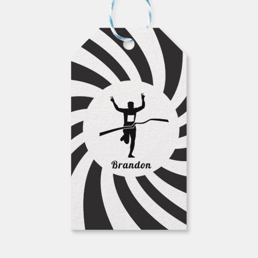 Persoonsnaam marathon Runner Track Cross Country R Cadeaulabel (Achterkant)