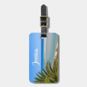 Persoonsnaam strand en zeebaars bagagelabel (Voorkant verticaal)