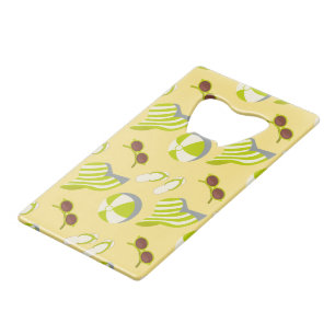 Perspatrooster met zonnebrillen en zonnezonnepanel kredietkaart flessenopener