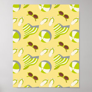 Perspatrooster met zonnebrillen en zonnezonnepanel poster