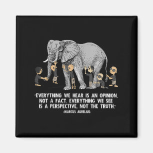 Perspectief citaat Marcus Aurelius Elephant Illust Magneet