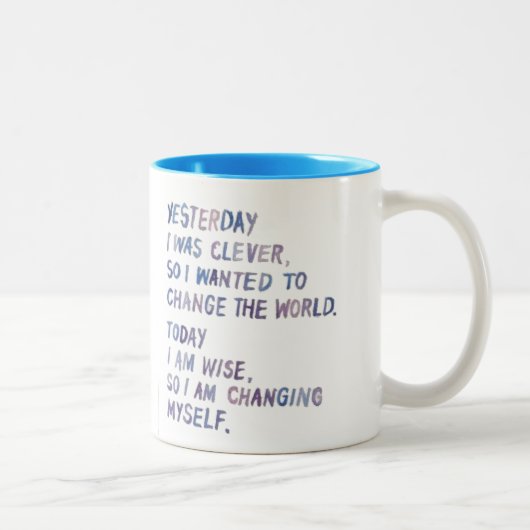 Perspectief op verandering tweekleurige koffiemok (Rechts)