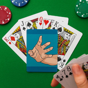 Perspectief reikende hand pokerkaarten