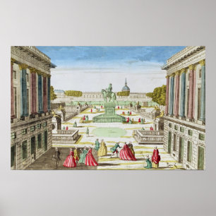 Perspectief Uitzicht van de Plaats Louis XV Poster