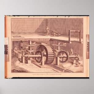 Perspectief uitzicht van een "Patouillet" Poster