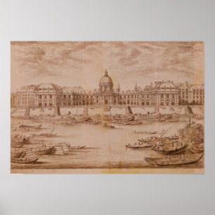 Perspectief Uitzicht van het College van Quatre-Na Poster