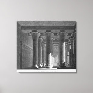 Perspectief uitzicht van het portico interior, Esn Canvas Afdruk