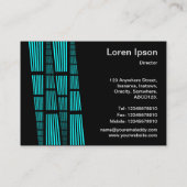 Perspectieven v2 - Cyaan en wit op zwart Visitekaartje (Achterkant)