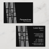 Perspectieven v2 - wit op zwart visitekaartje (Voorkant / Achterkant)