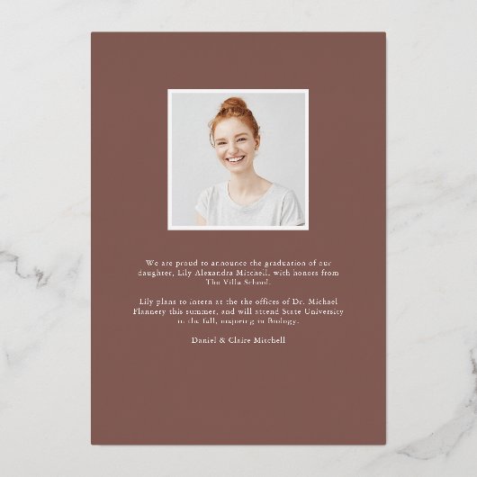 Perspective Foil | Faire-part d'obtention d'une li (Verso)